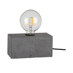 Mocna podwójna lampa stołowa 1xE27 Max.25W szary beton/czarny kabel PVC 7370936