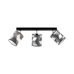 Espacio Ceiling Lamp 3xE27 Max.25W Black Metal/Multicolor Wallpaper 56748304