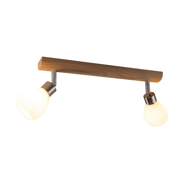 Kira Ceiling Lamp Incl. 2xG9 LED 300lm 2700K 3W Oiled Oak/Satin Metal/White Glass 2027417220993