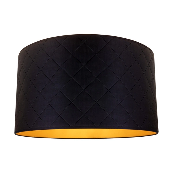 Lampshade Cylinder E27 H40 Black ECO Leather with gold matt foil A0762