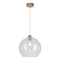 Laguna Wood Lampa Wisząca 1xE27 Max.60W Dąb Olejowany/Transparentny PVC/Transparentny 18730174