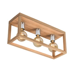 Kago Ceiling Lamp 3xE27 Max.60W Oiled Oak/Chrome