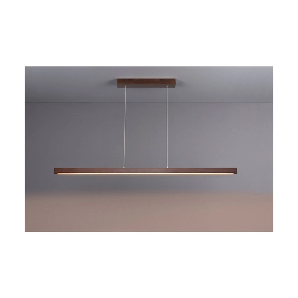Smal Pendant Lamp 1xLED 24V Integrated 1431lm 3000K 15W Walnut Beech Wood/Transparent PVC Cable with Touch Dimmer 1509676