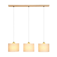 Boho Lampa Wisząca 3xE27 Max.40W Dąb Olejowany/Transparentny PVC/Beżowy 16910374