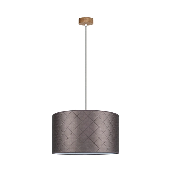 Mirabella Pendant Lamp 1xE27 Max.60W Oiled Oak/Anthracite Fabric Cable/Brown Synthetic Material Shade 1693174