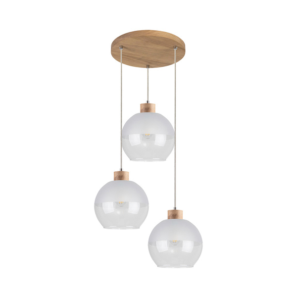 Linea Pendant Lamp 3xE27 Max.60W Oiled/Transparent/Frosted Oak