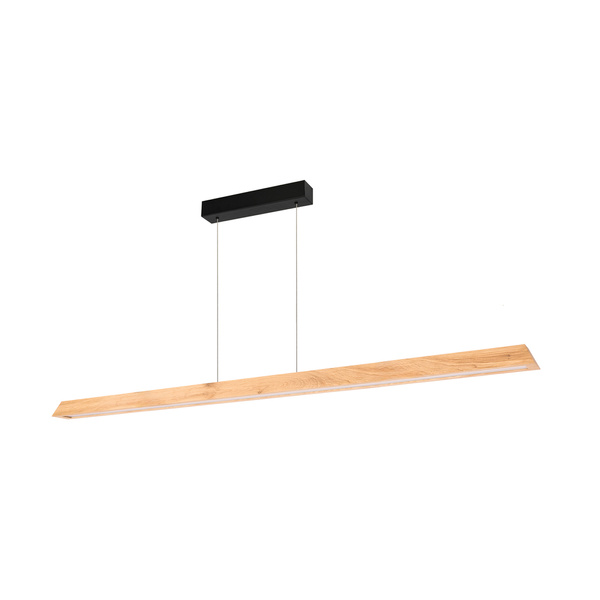 Derott Pendant Lamp 3xLED 24V Int. 56W Black/Oiled Oak with Touch Dimmer/Rollizug (1600mm)