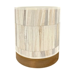 Kairo Table Lamp 1xE27 Max.25W Stained Pine Brown/Black PVC Cable/Multicolor Wallpaper Shade 7015109810396