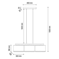 Cadre Lampa Wisząca 3xE27 Max.25W Dąb Olejowany/Transparentny PVC/Szary 875110374