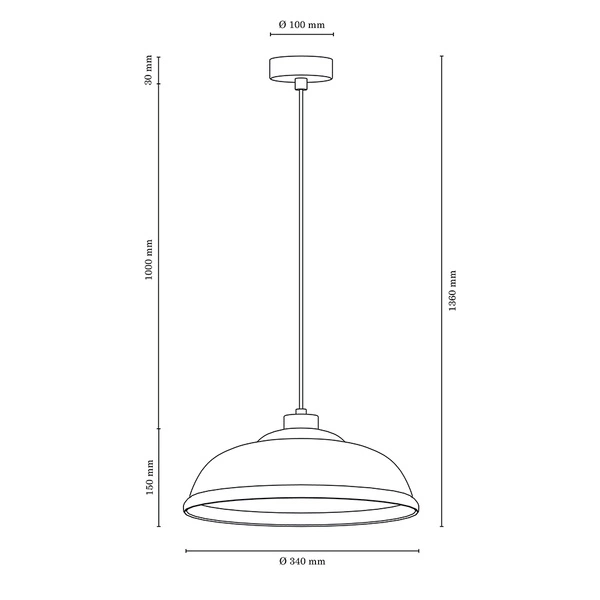 Lampa Wisząca Molde 1xE27 Max.60W Dąb Olejowany/Przezroczysty Kabel PCV/Szkło Białe 9884074