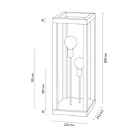 Lampa podłogowa Kago 2xE27 Max.60W Dąb olejowany/Czarny metal/Czarny kabel z tkaniny 51514274