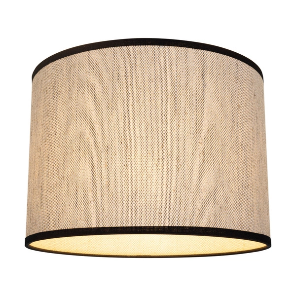 Lampshade Cylinder E27 H30 Beige Linen with black ribbon A0080