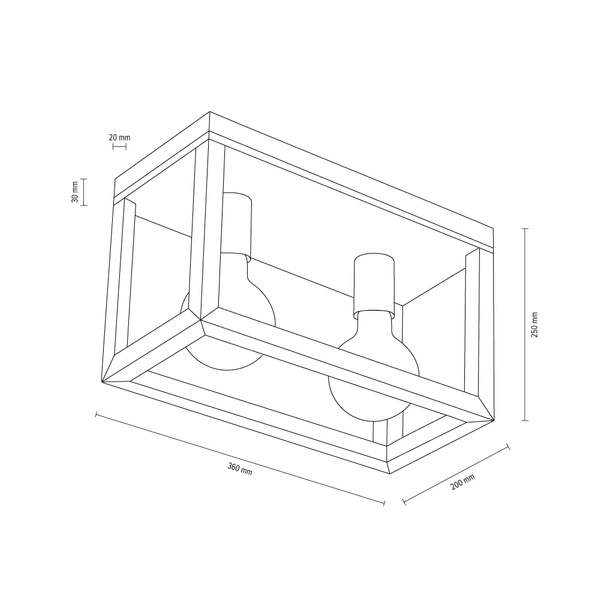 Kago Ceiling Lamp 2xE27 Max.60W Oiled Oak/Chrome 9158274