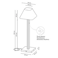 Quad Floor Lamp 1xE27 Max.60W 2xLED 24V Integrated 3350lm 3000K 36W Oiled Oak/Anthracite Fabric Cable/White Fabric Shade 6451174