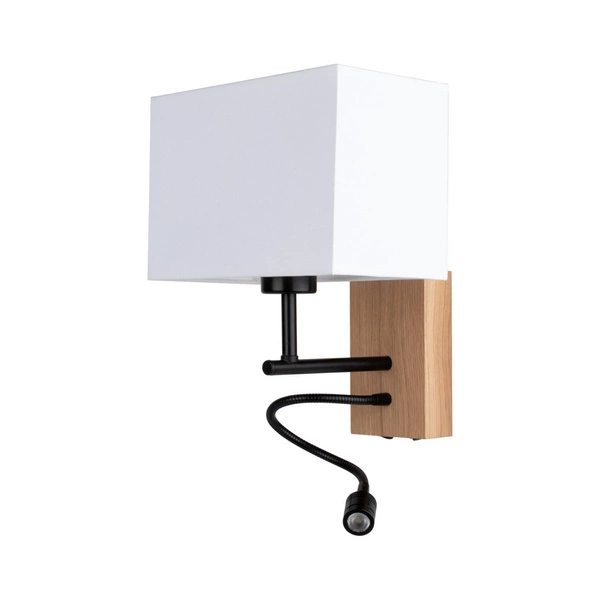 Sonar Kinkiet 1xE27 Max.25W, Incl.1xLED 2,5W Dąb Olejowany/Czarny/Biały + włącznik 5731974