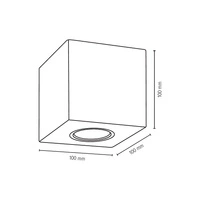 Concretedream Square Lampa Sufitowa Incl.1xLED GU10 5W Beton Biały 2576137
