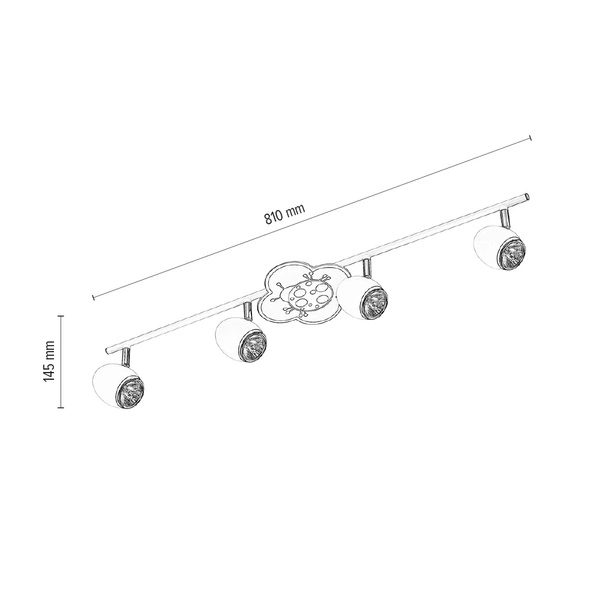 Fly Ceiling Lamp 4xGU10 Max.50W White Metal/Chrome Metal/Multicolor Synthetic Material with Ladybug Pattern 2109402
