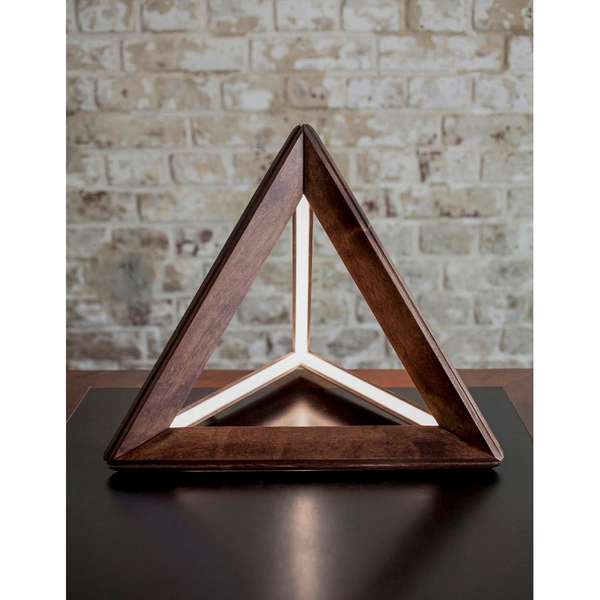 Trigonon Table Lamp 1xLED 24V Integrated 2500lm 3000K 27W Walnut Beech Wood/Black Fabric Cable 1109976