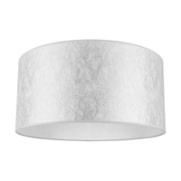 Lampa podłogowa Prata 1xE27 maks. 60W chromowany metal/przezroczysty kabel PVC/srebrny klosz z tkaniny 957283127