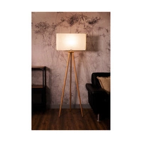 Boho Floor Lamp 1xE27 Max.40W Oiled Oak/Transparent PVC/Beige 741910174