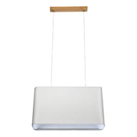 Cadre Pendant Lamp 2xE27 Max.40W Oiled Oak/Transparent PVC Cable/Gray Fabric Shade 872020274
