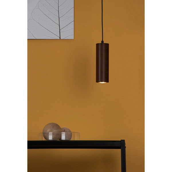 Pipe Pendant Lamp 1xGU10 LED Max.5W Walnut Beech Wood/Black Metal/Black PVC Cable 1559104