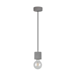 Strong Pendant Lamp 1xE27 Max.60W Gray Concrete/Black Fabric Cable 7061936