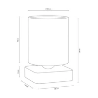 Gentle Table Lamp 1xE27 Max.25W Gray Concrete/Black Fabric Shade/White Fabric Shade 7411936