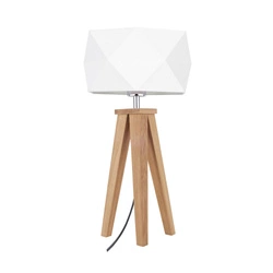 Finja Table Lamp 1xE27 Max.60W Oiled Oak/Anthracite Fabric Cable/White Fabric Shade