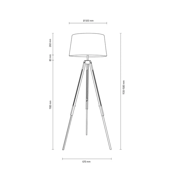 Lampa podłogowa TRIPOD drewno bukowe czarny abażur biały 6021004 6021004