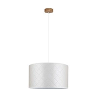 Mirabella Pendant Lamp 1xE27 Max.60W Oiled Oak/White Fabric Cable/Pearl Synthetic Material Shade 1691874