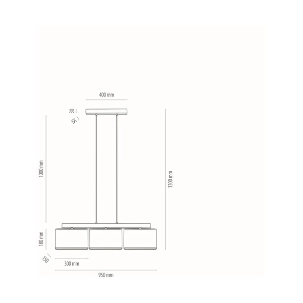 Cadre Lampa Wisząca 3xE27 Max.25W Dąb Olejowany/Transparentny PVC/Biały 875210374