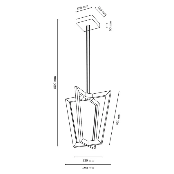 Leif Pendant Lamp ''In'' 4xLED 24V Integrated 2520lm 3000K 27W Oiled Oak/Transparent PVC Cable 1509174