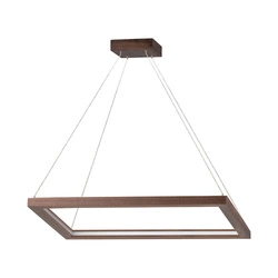 Legno Pendant Lamp ''In'' 1xLED 24V Integrated 2940lm 3000K 31,5W Walnut Beech Wood/Transparent PVC Cable 1519576