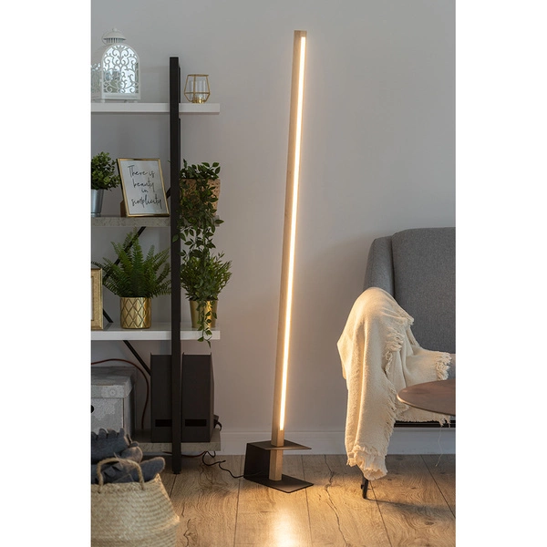 Rapid Floor Lamp 1xLED 24V Integrated 1750lm 3000K 19W Oiled Oak/Black Metal/Black PVC Cable 8264174