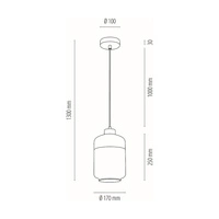 Amaretto Pendant Lamp 1xE27 Max.60W White Metal/Transparent PVC/White-Transparent Glass 15800102