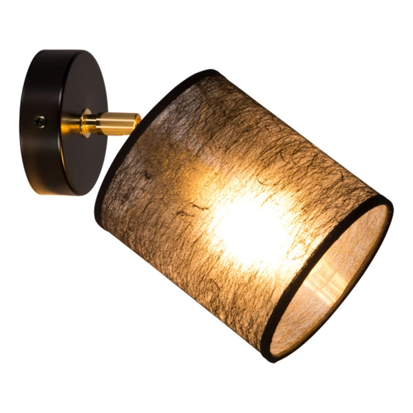 Nevoa Wall Lamp 1xE27 Max.25W Black Metal/Gold Metal/Black Fabric Shade 56392104