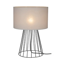 Lampa stołowa Swan 1xE27 maks. 60W Czarny metal/czarny kabel PCV/biały klosz z tkaniny 89329104