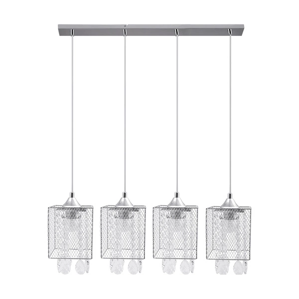 Gracja Pendant Lamp 4xE27 Max.60W Chrome Metal/Transparent PVC Cable/Transparent Glass 8174428