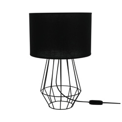 Endorfina Table Lamp 1xE27 Max.60W Black Metal/Black PVC Cable/Black Fabric Shade