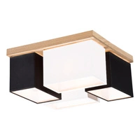 Paloma Ceiling Lamp 4xE27 Max.25W Oiled Oak/Black Fabric Shade/White Fabric Shade 2451474