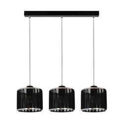 Anina Pendant Lamp 3xE14 Max.25W Black Metal/Transparent PVC Cable/Black-Chrome Shade 17930304