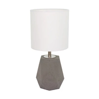 Diamant Table Lamp 1xE27 Max.25W Gray Concrete/Black PVC Cable/White Fabric Shade 791942136