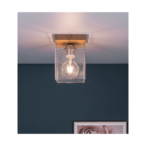 Norman Wood Ceiling Lamp 1xE27 Max.25W Oiled Oak/Chrome Metal 8175174