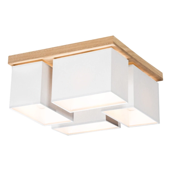 Paloma Ceiling Lamp 4xE27 Max.25W Oiled Oak/Gray Fabric Shade 2453474