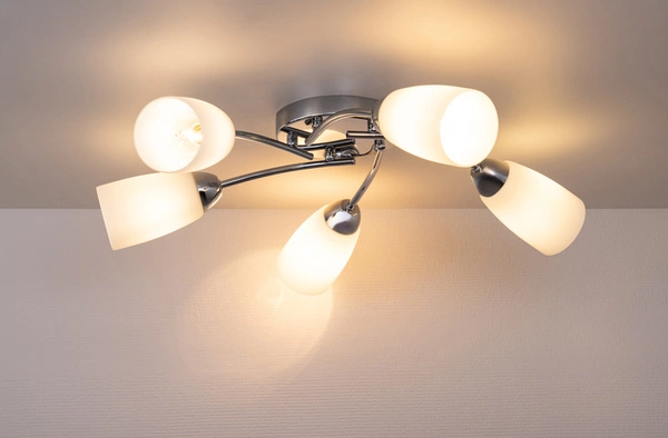 Terni Ceiling Lamp 5xE14 Max.40W Chrome Metal/White Glass 8330528