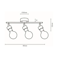 Marjolaine Wood Ceiling Lamp 3xE27 Max.25W Oiled Oak/Black 2834374