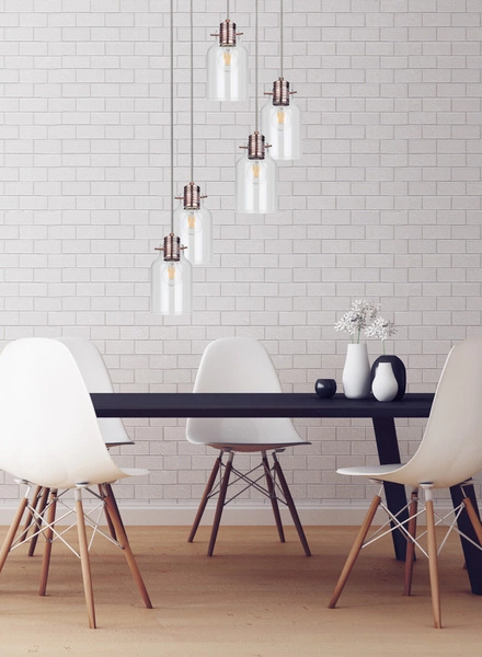 Alessandro Pendant Lamp 5xE27 Max.60W Copper Metal/Transparent PVC Cable/Transparent Glass 1760513