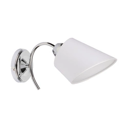 Kinkiet Mette 1xE27 Max.40W Chromowany metal/biały klosz z tkaniny 8341128