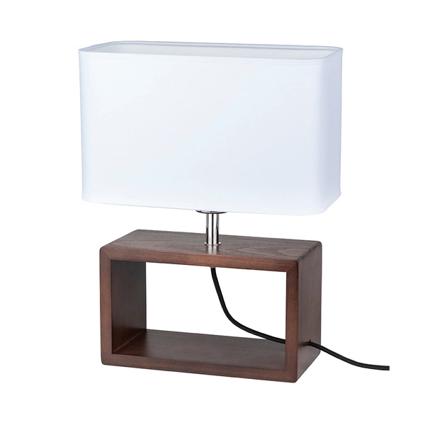 Cadre Table Lamp 1xE27 Max.25W Walnut Beech Wood/Black Fabric Cable/White Fabric Shade 7722976